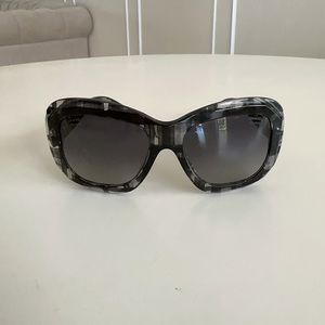 CHANEL Gray Tortoiseshell Oversized Sunglasses